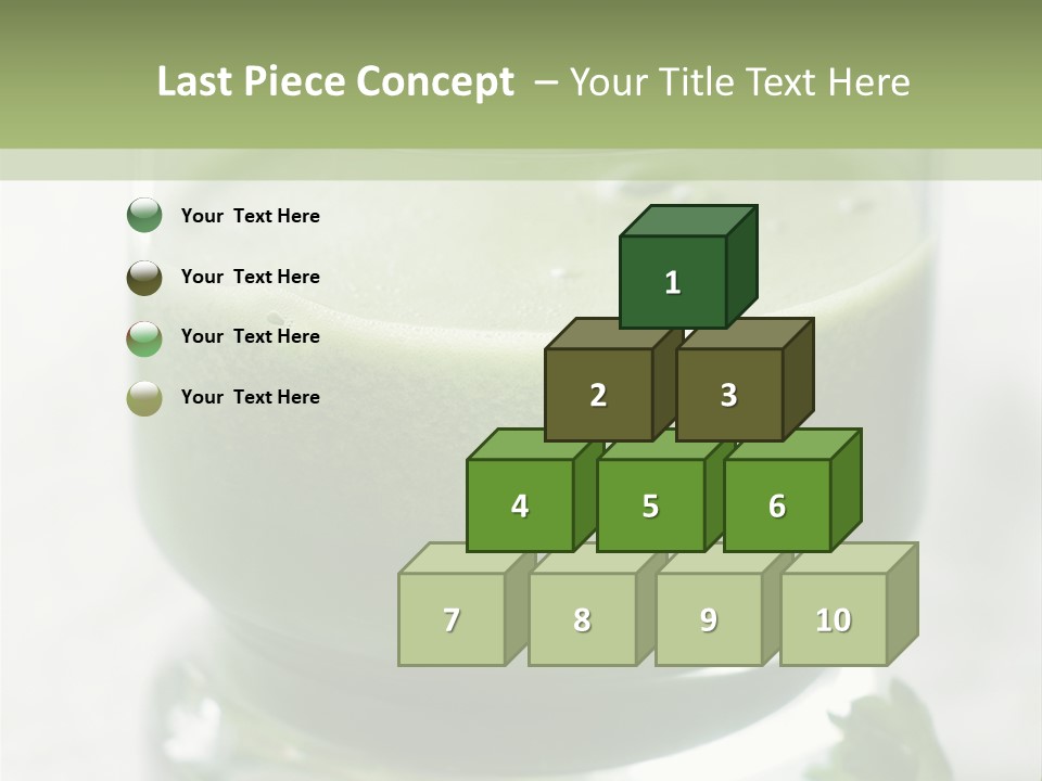 A Green Smoothie In A Glass With Parsley On The Side PowerPoint Template