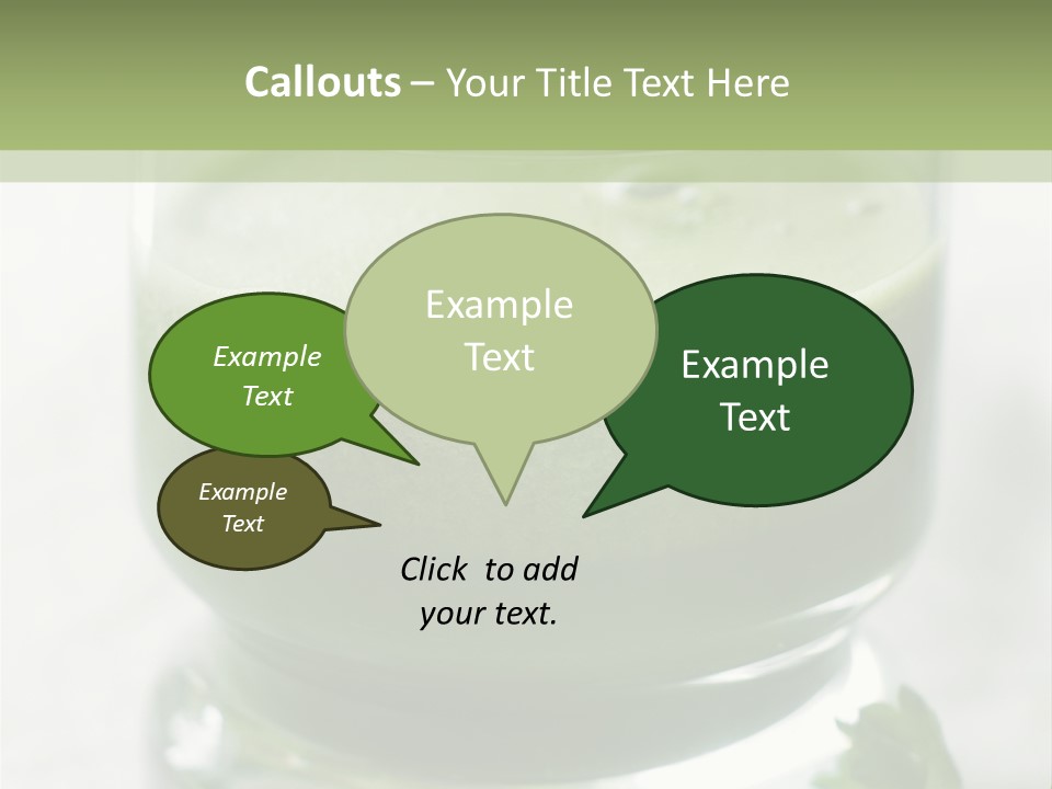 A Green Smoothie In A Glass With Parsley On The Side PowerPoint Template