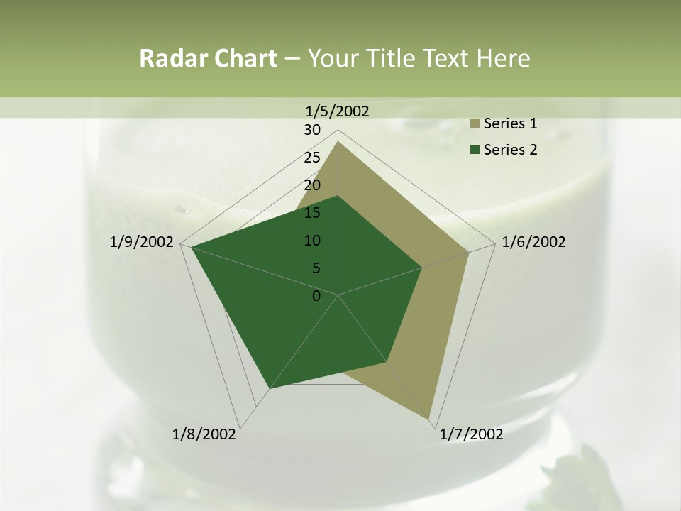 A Green Smoothie In A Glass With Parsley On The Side PowerPoint Template