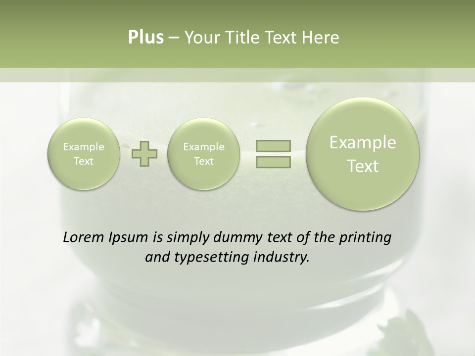 A Green Smoothie In A Glass With Parsley On The Side PowerPoint Template