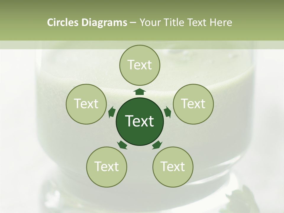 A Green Smoothie In A Glass With Parsley On The Side PowerPoint Template