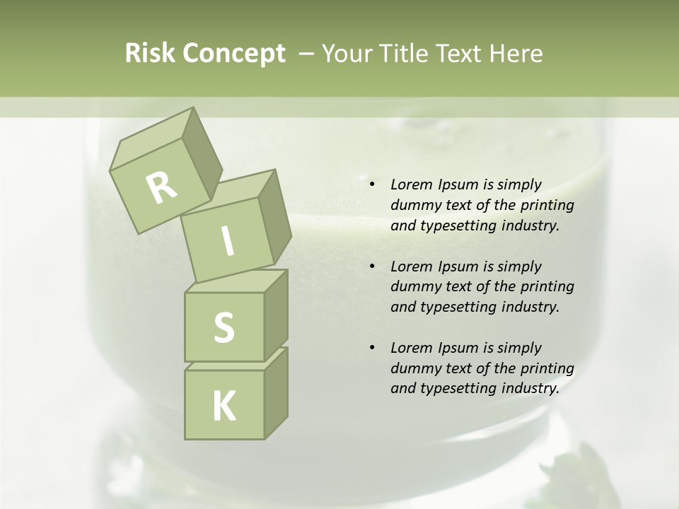 A Green Smoothie In A Glass With Parsley On The Side PowerPoint Template