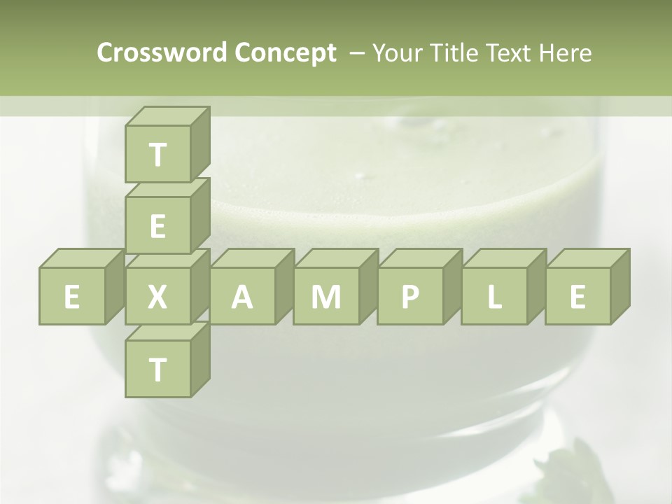 A Green Smoothie In A Glass With Parsley On The Side PowerPoint Template