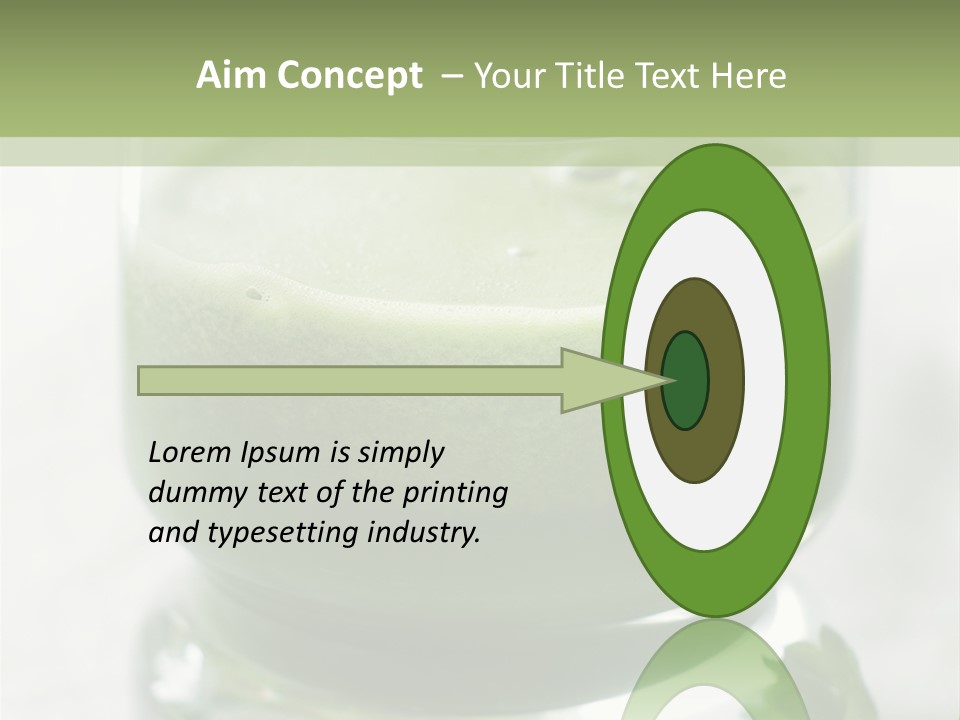 A Green Smoothie In A Glass With Parsley On The Side PowerPoint Template