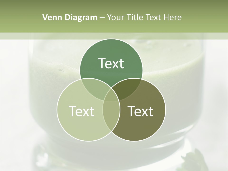 A Green Smoothie In A Glass With Parsley On The Side PowerPoint Template