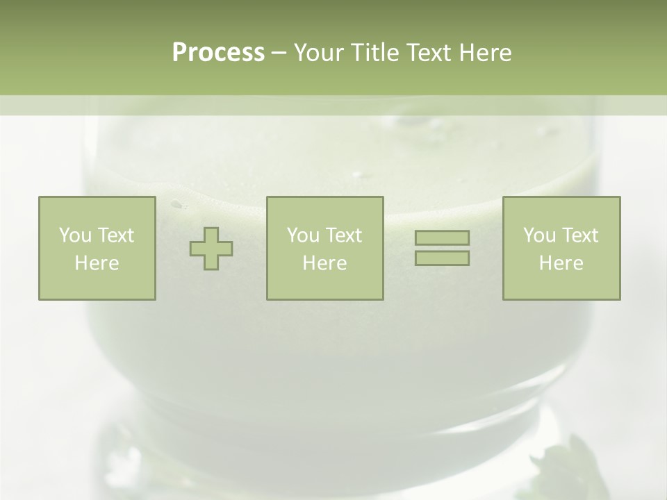 A Green Smoothie In A Glass With Parsley On The Side PowerPoint Template
