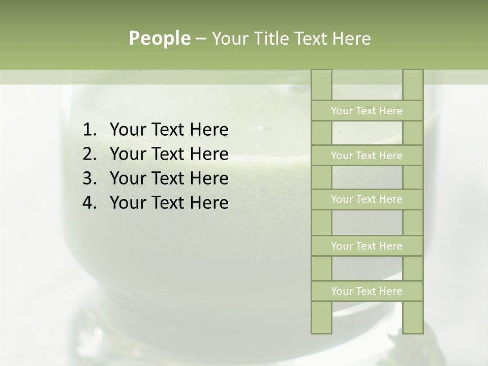 A Green Smoothie In A Glass With Parsley On The Side PowerPoint Template