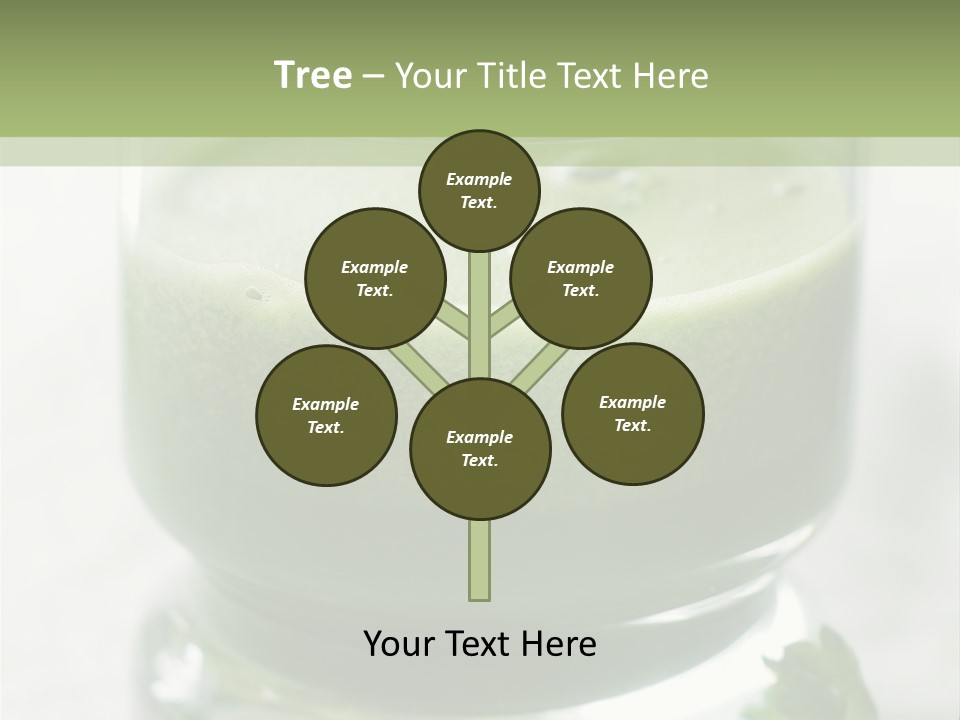 A Green Smoothie In A Glass With Parsley On The Side PowerPoint Template