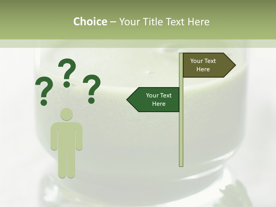 A Green Smoothie In A Glass With Parsley On The Side PowerPoint Template