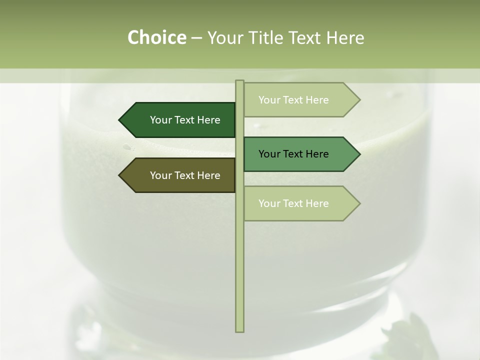 A Green Smoothie In A Glass With Parsley On The Side PowerPoint Template