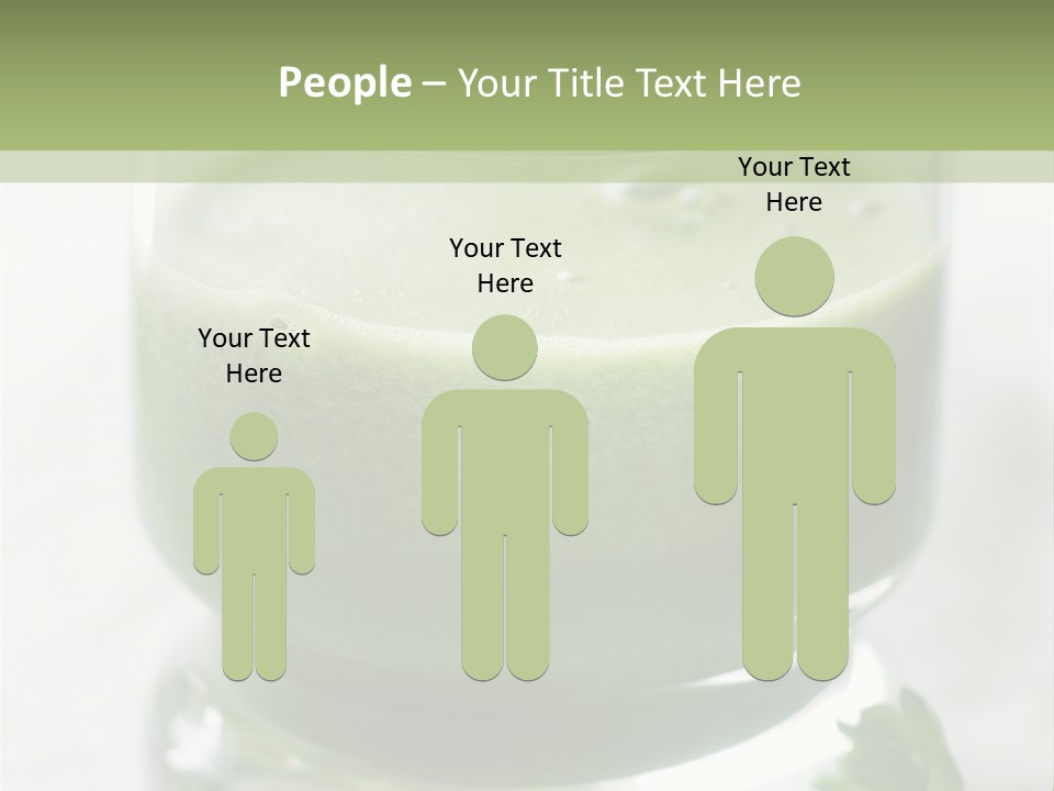 A Green Smoothie In A Glass With Parsley On The Side PowerPoint Template