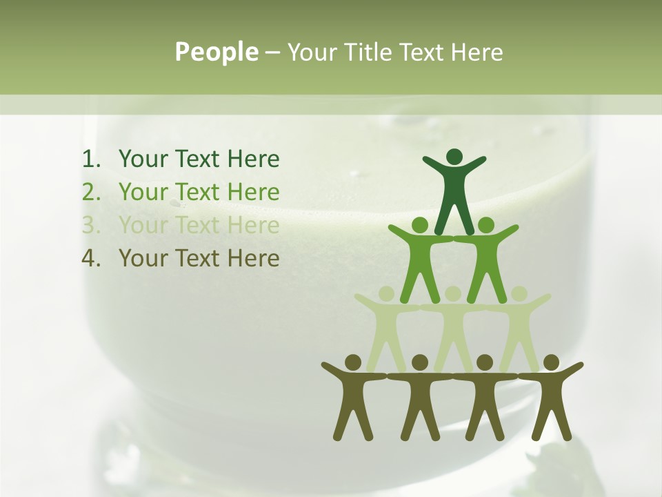 A Green Smoothie In A Glass With Parsley On The Side PowerPoint Template
