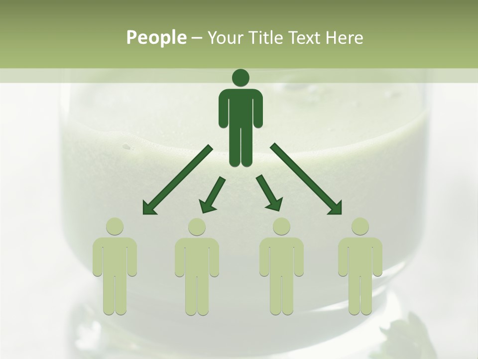 A Green Smoothie In A Glass With Parsley On The Side PowerPoint Template