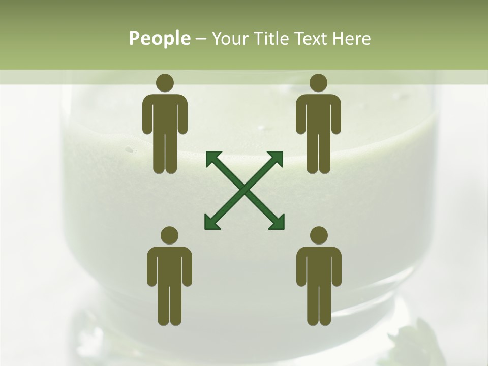 A Green Smoothie In A Glass With Parsley On The Side PowerPoint Template
