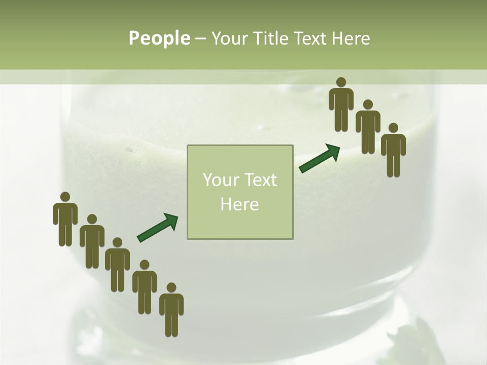 A Green Smoothie In A Glass With Parsley On The Side PowerPoint Template