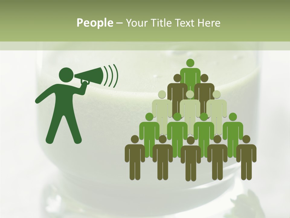 A Green Smoothie In A Glass With Parsley On The Side PowerPoint Template