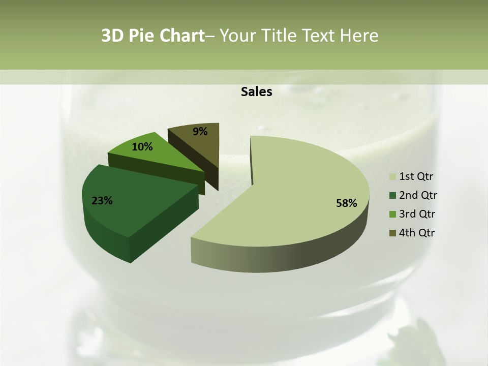 A Green Smoothie In A Glass With Parsley On The Side PowerPoint Template