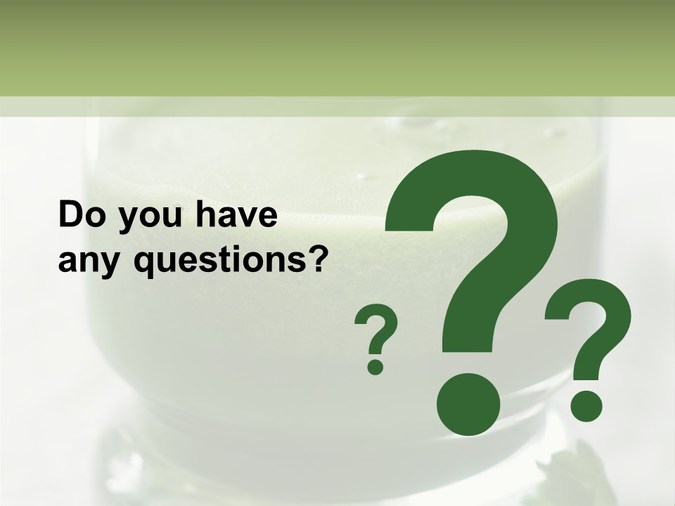 A Green Smoothie In A Glass With Parsley On The Side PowerPoint Template