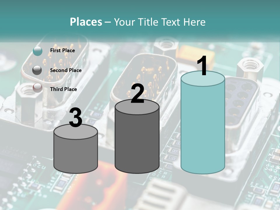 A Close Up Of A Computer Motherboard With Wires PowerPoint Template