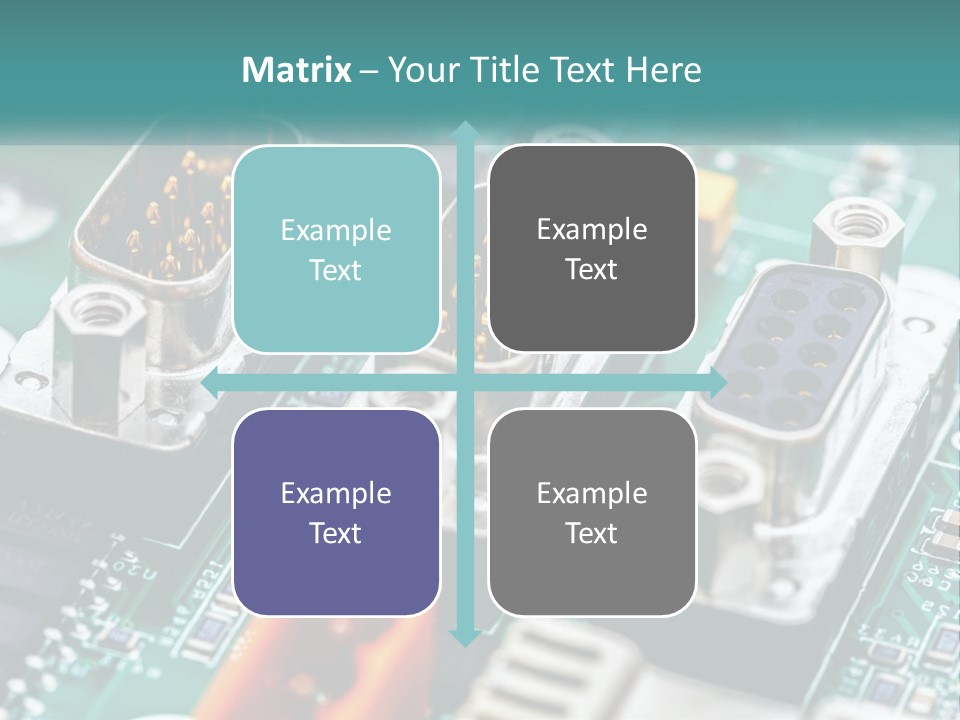 A Close Up Of A Computer Motherboard With Wires PowerPoint Template