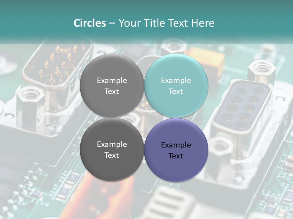 A Close Up Of A Computer Motherboard With Wires PowerPoint Template