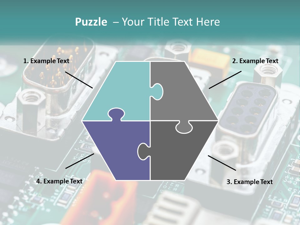 A Close Up Of A Computer Motherboard With Wires PowerPoint Template