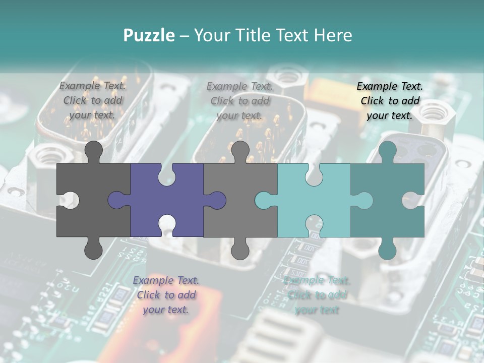 A Close Up Of A Computer Motherboard With Wires PowerPoint Template