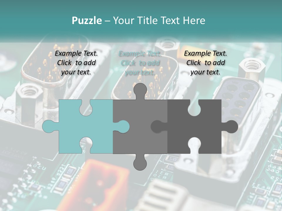 A Close Up Of A Computer Motherboard With Wires PowerPoint Template