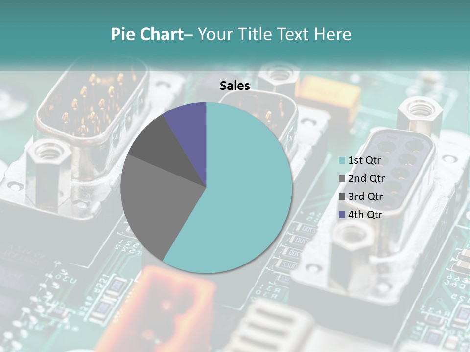 A Close Up Of A Computer Motherboard With Wires PowerPoint Template