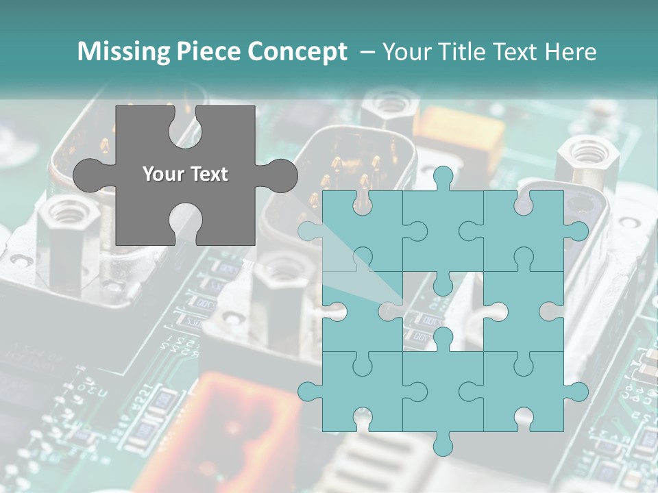 A Close Up Of A Computer Motherboard With Wires PowerPoint Template