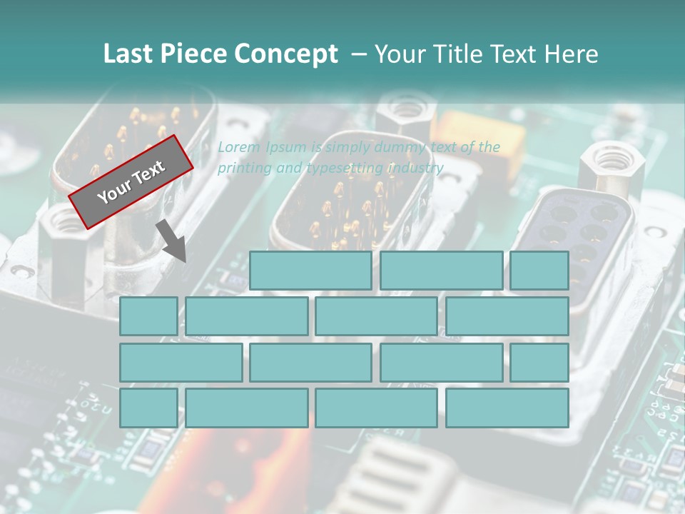 A Close Up Of A Computer Motherboard With Wires PowerPoint Template