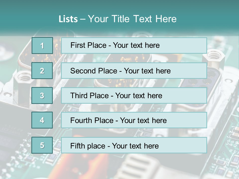 A Close Up Of A Computer Motherboard With Wires PowerPoint Template