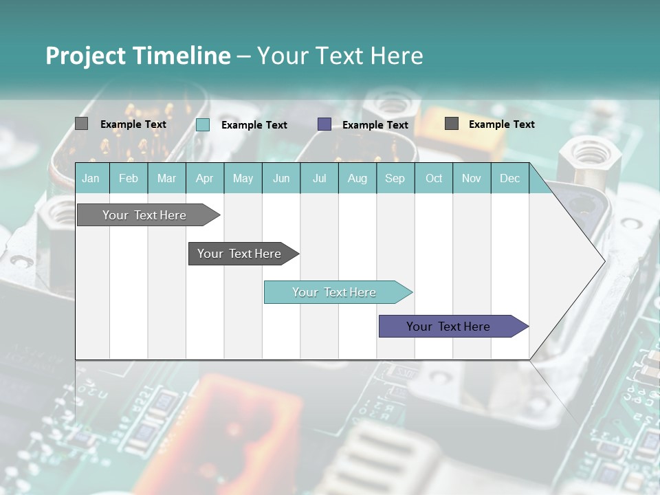 A Close Up Of A Computer Motherboard With Wires PowerPoint Template