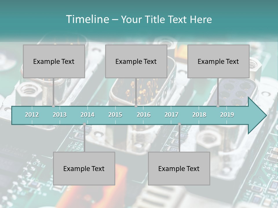 A Close Up Of A Computer Motherboard With Wires PowerPoint Template