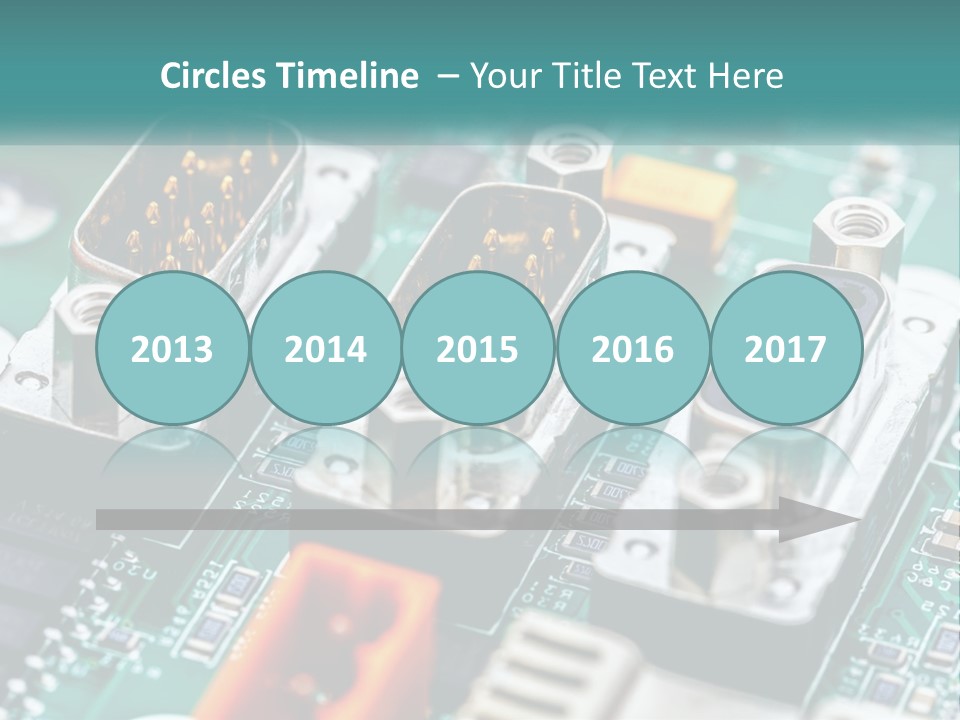 A Close Up Of A Computer Motherboard With Wires PowerPoint Template