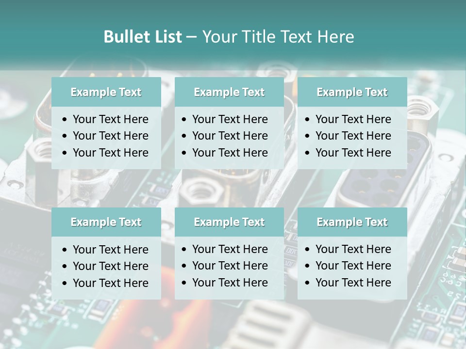 A Close Up Of A Computer Motherboard With Wires PowerPoint Template