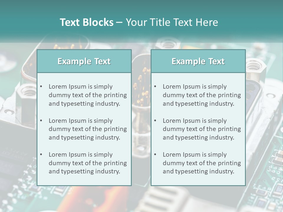 A Close Up Of A Computer Motherboard With Wires PowerPoint Template