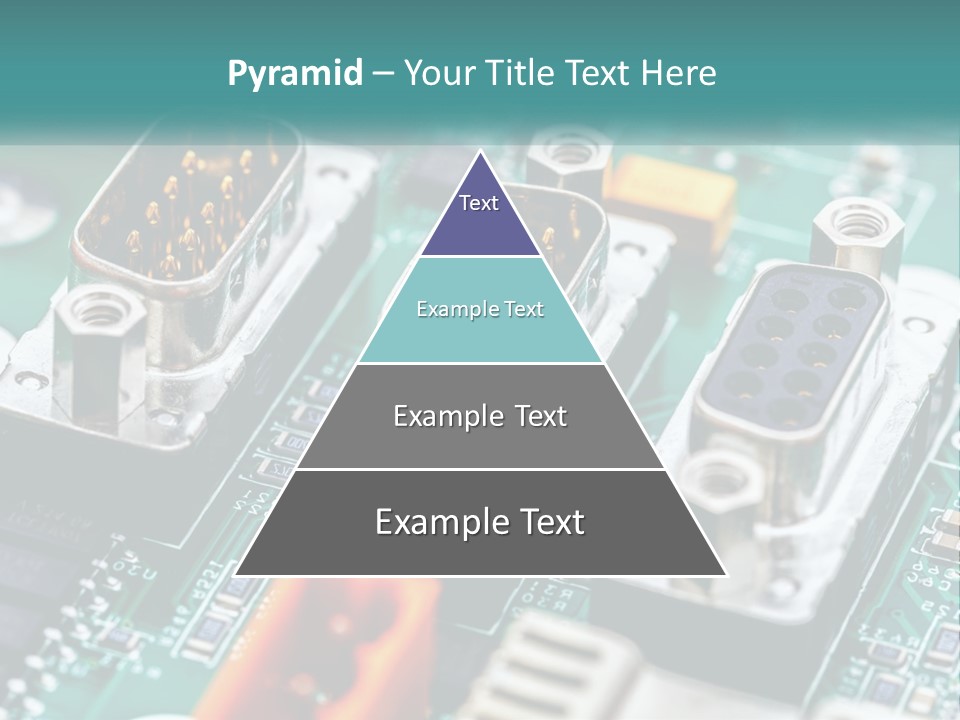A Close Up Of A Computer Motherboard With Wires PowerPoint Template