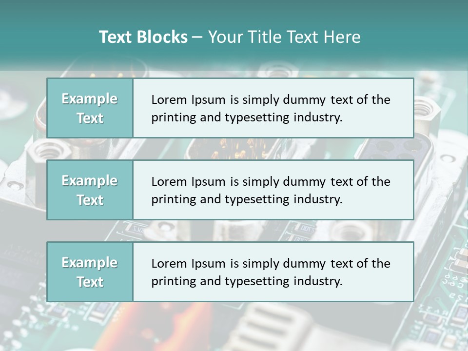 A Close Up Of A Computer Motherboard With Wires PowerPoint Template