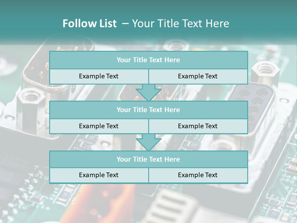 A Close Up Of A Computer Motherboard With Wires PowerPoint Template