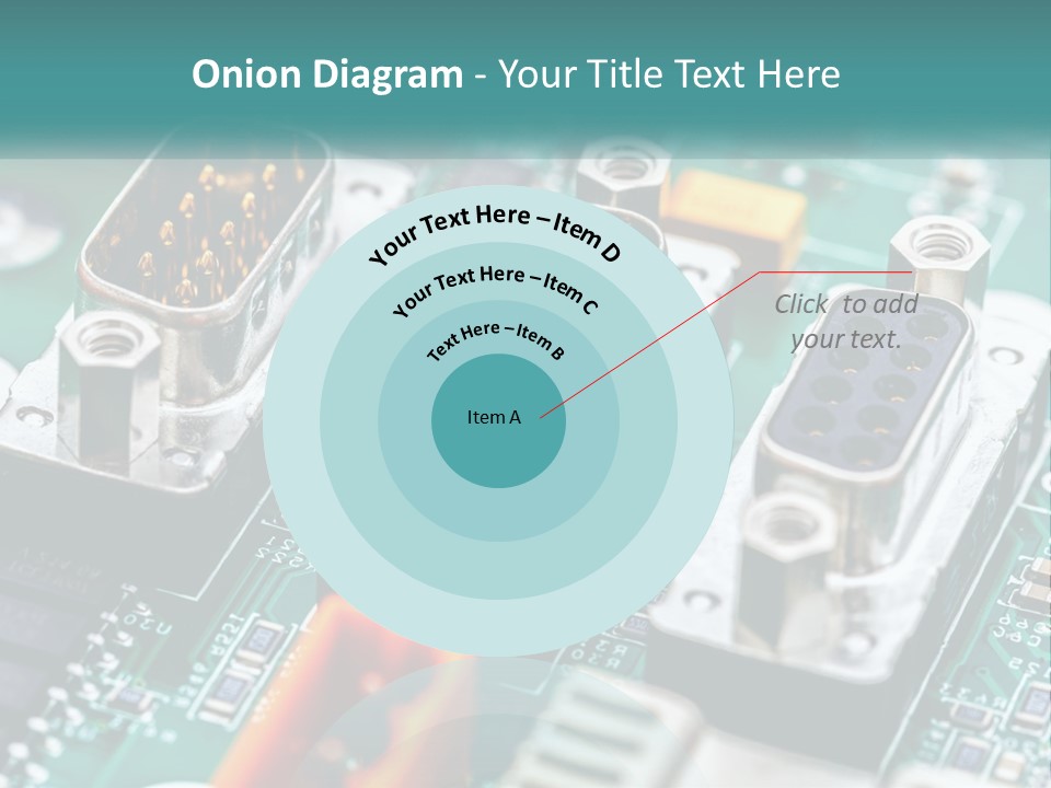 A Close Up Of A Computer Motherboard With Wires PowerPoint Template