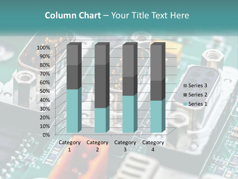 A Close Up Of A Computer Motherboard With Wires PowerPoint Template
