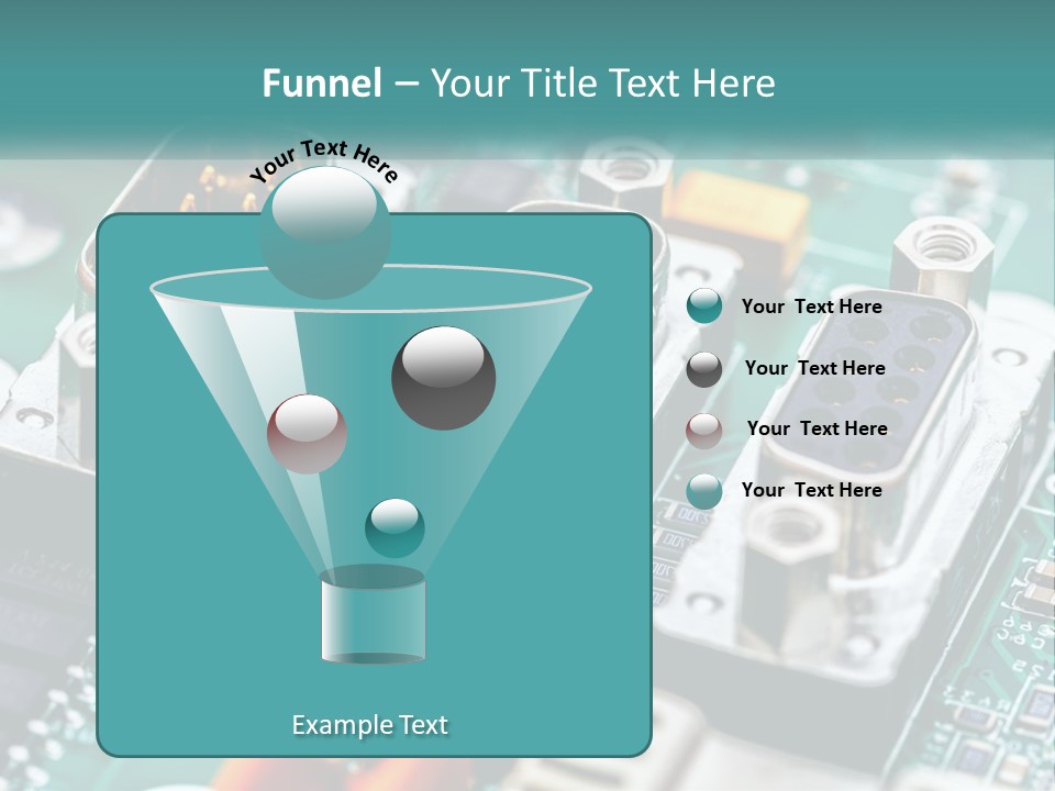 A Close Up Of A Computer Motherboard With Wires PowerPoint Template