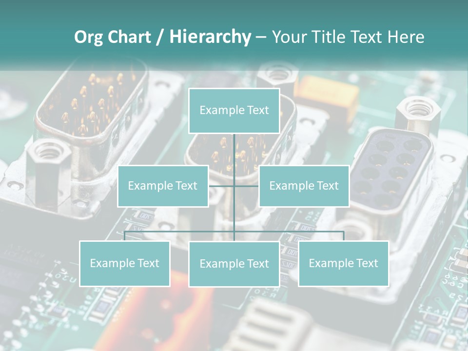 A Close Up Of A Computer Motherboard With Wires PowerPoint Template