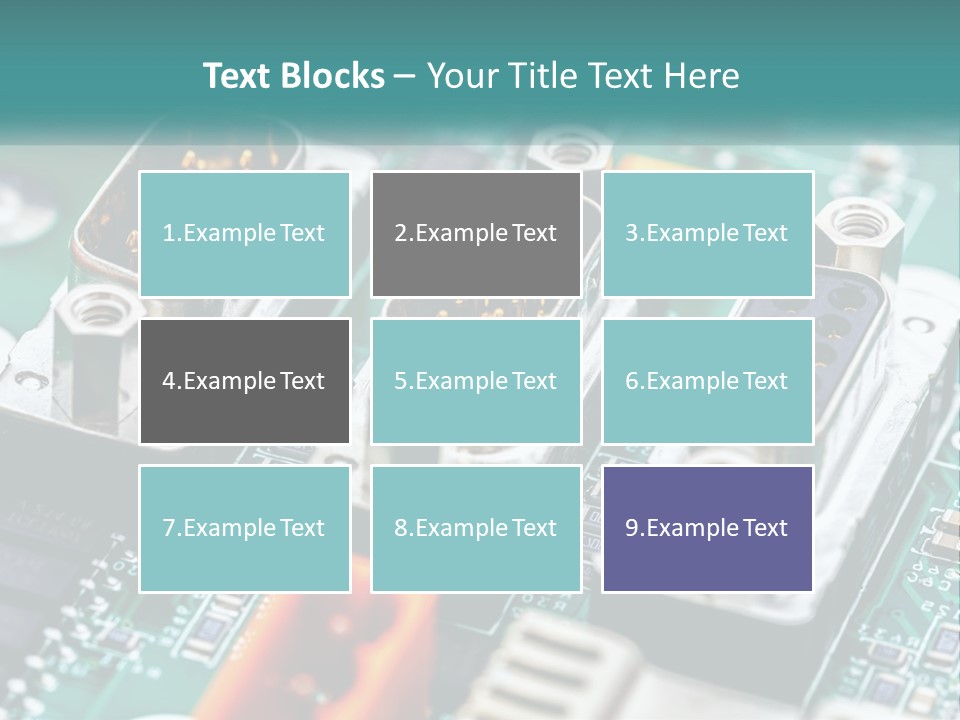 A Close Up Of A Computer Motherboard With Wires PowerPoint Template