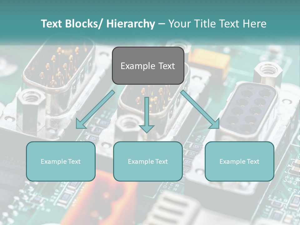 A Close Up Of A Computer Motherboard With Wires PowerPoint Template
