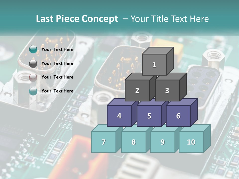 A Close Up Of A Computer Motherboard With Wires PowerPoint Template