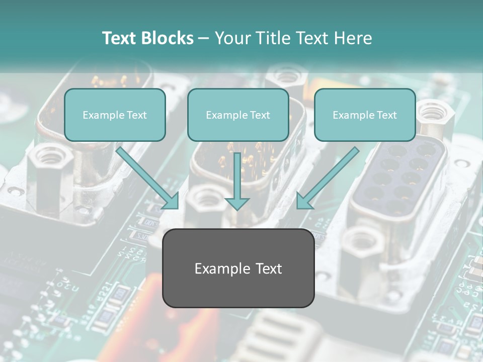 A Close Up Of A Computer Motherboard With Wires PowerPoint Template