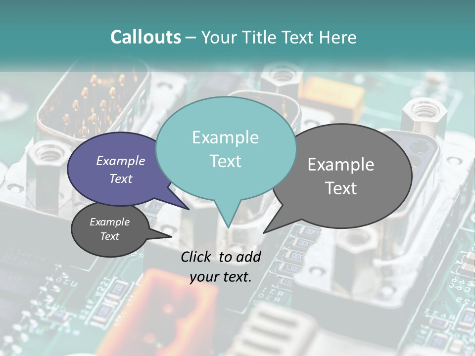 A Close Up Of A Computer Motherboard With Wires PowerPoint Template