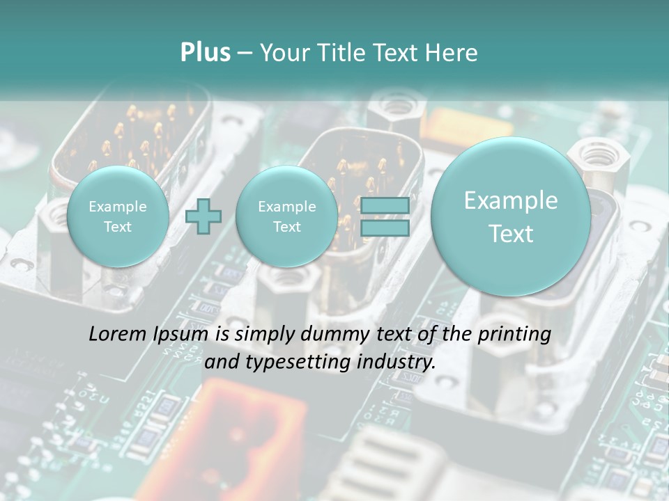 A Close Up Of A Computer Motherboard With Wires PowerPoint Template